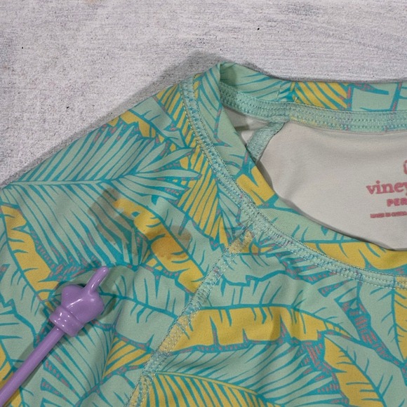 Vineyard Vines Performance Palm Leaf Print Long Sleeve Rash Guard‎ Swim Top XS - Picture 3 of 7